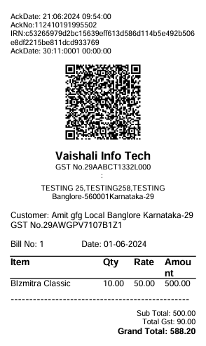 Thermal receipt preview